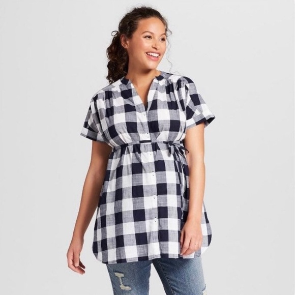 Isabel Maternity plaid shirt - Picture 2 of 4